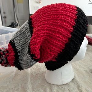 Unisex beanie hat new without tag red, black & grey Tampa bay color